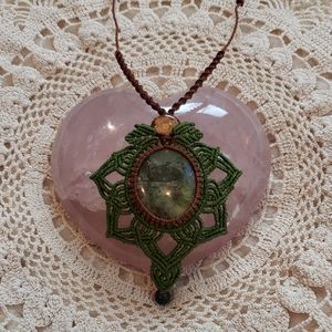 Peruvian Handmade Jade Macrame Necklace